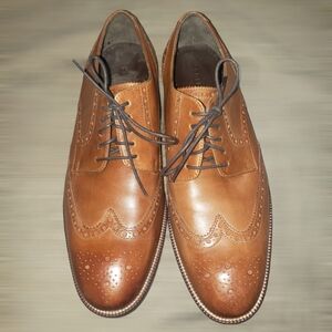 Cole Haan Mens brown Wingtip Lace Up Oxford Dress Shoes